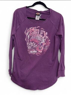 Harley-Davidson Purple Long Sleeve Graphic Tee